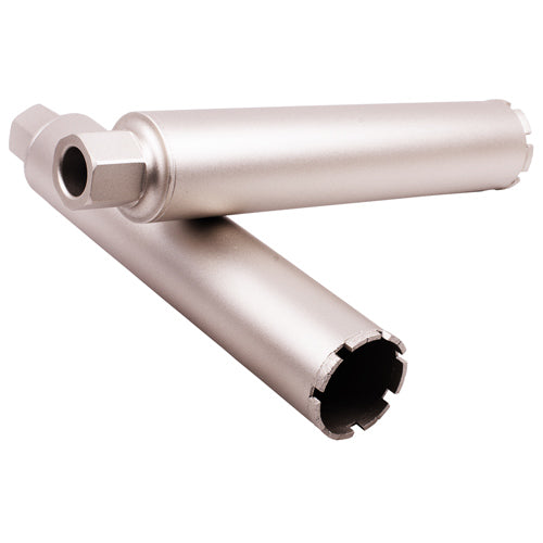 Metal drill bit on a white background